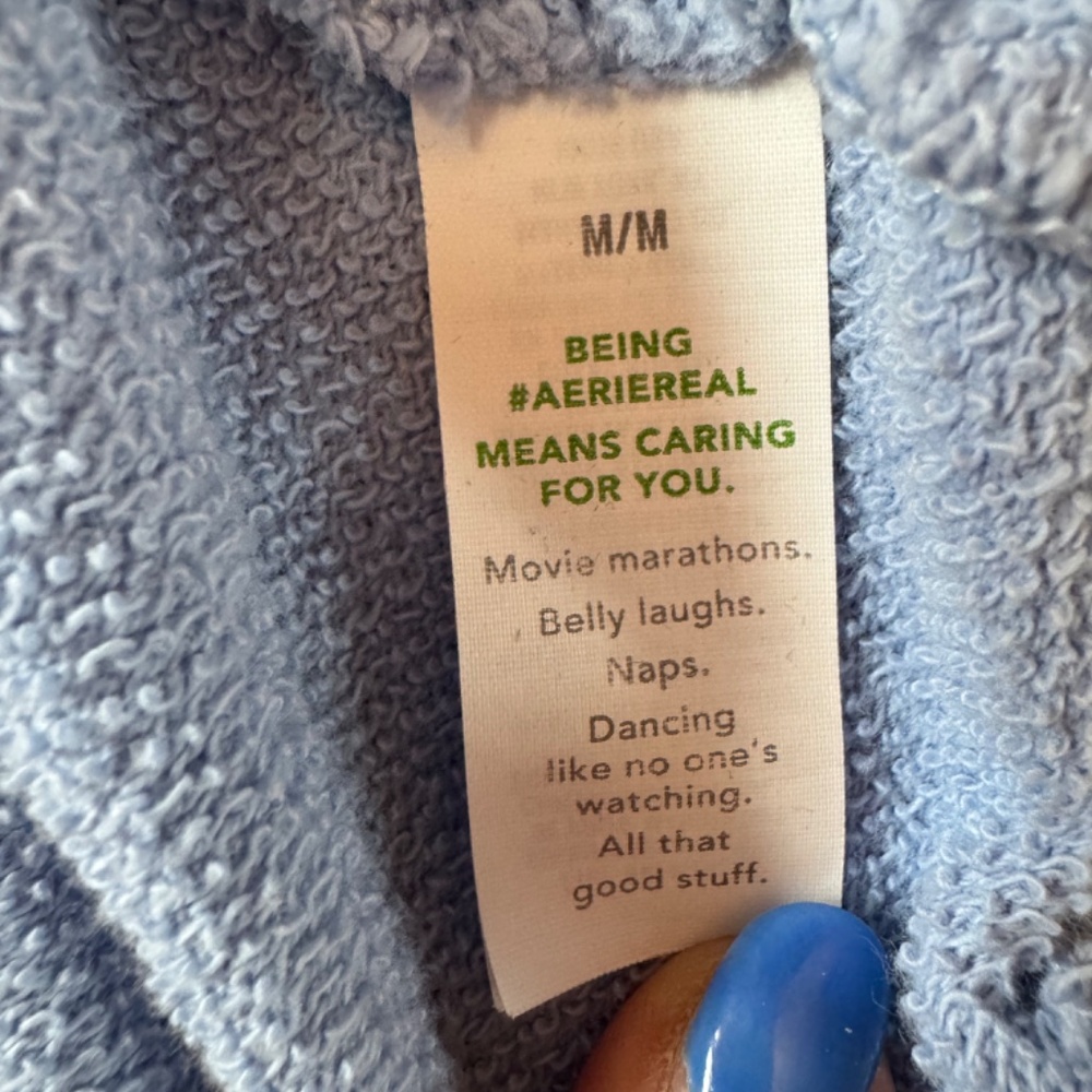 Aerie Light Blue Hoodie Sweatshirt - Picture 3 of 4